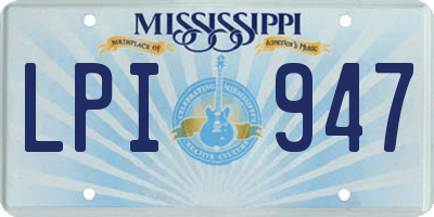 MS license plate LPI947