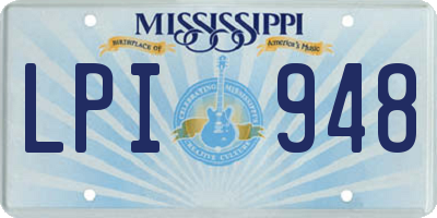MS license plate LPI948
