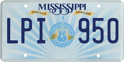 MS license plate LPI950
