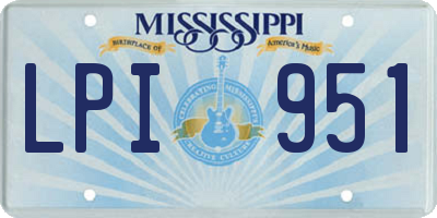 MS license plate LPI951