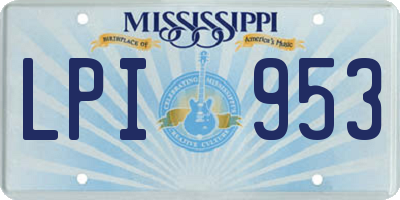 MS license plate LPI953
