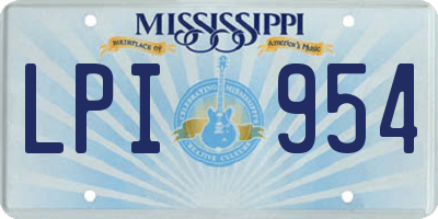 MS license plate LPI954