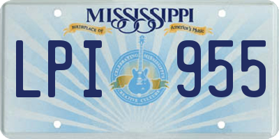 MS license plate LPI955