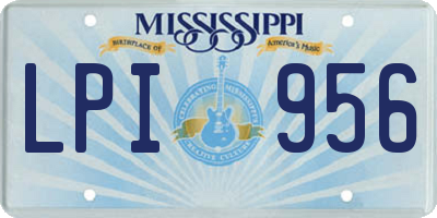 MS license plate LPI956