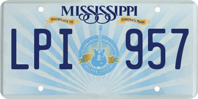 MS license plate LPI957