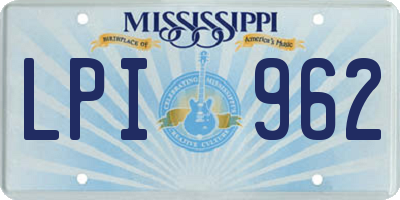 MS license plate LPI962