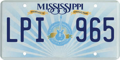 MS license plate LPI965