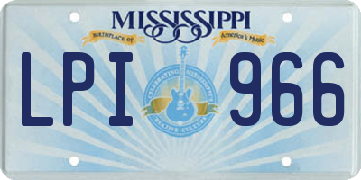 MS license plate LPI966