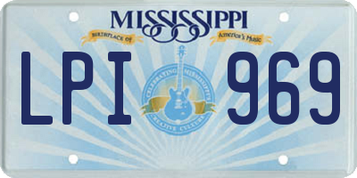 MS license plate LPI969