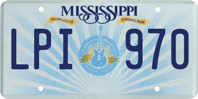 MS license plate LPI970