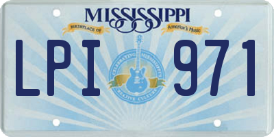MS license plate LPI971