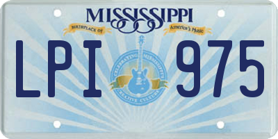 MS license plate LPI975