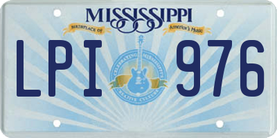 MS license plate LPI976