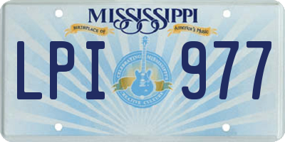 MS license plate LPI977