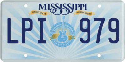 MS license plate LPI979