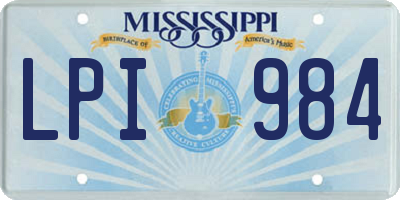 MS license plate LPI984