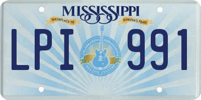 MS license plate LPI991