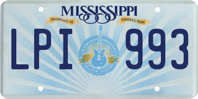 MS license plate LPI993