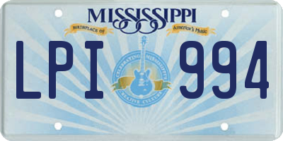 MS license plate LPI994