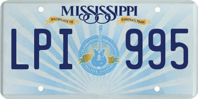 MS license plate LPI995