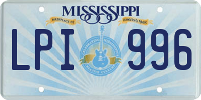 MS license plate LPI996