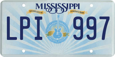 MS license plate LPI997