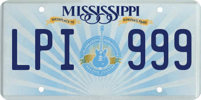 MS license plate LPI999