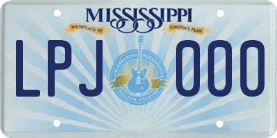 MS license plate LPJ000