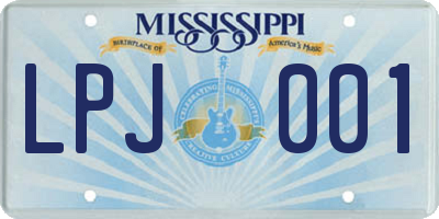 MS license plate LPJ001