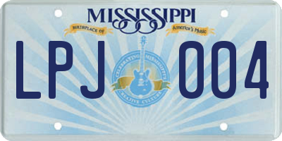 MS license plate LPJ004