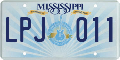 MS license plate LPJ011
