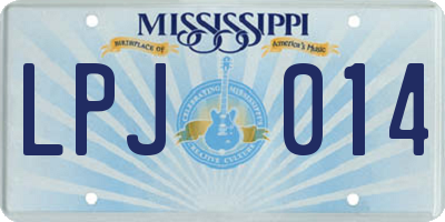 MS license plate LPJ014