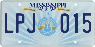 MS license plate LPJ015
