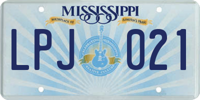 MS license plate LPJ021