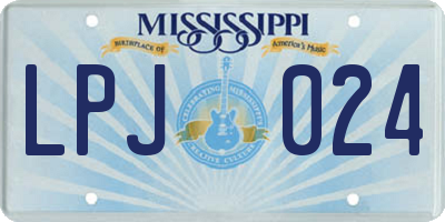 MS license plate LPJ024