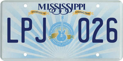 MS license plate LPJ026