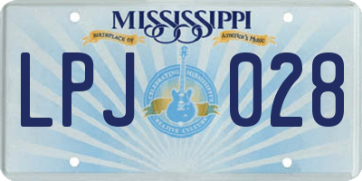 MS license plate LPJ028