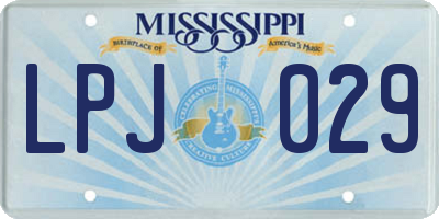 MS license plate LPJ029