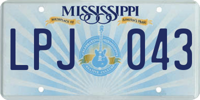 MS license plate LPJ043