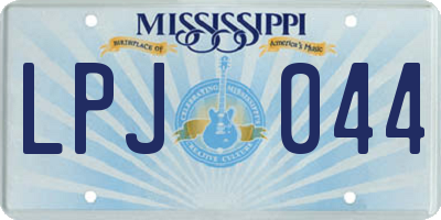 MS license plate LPJ044
