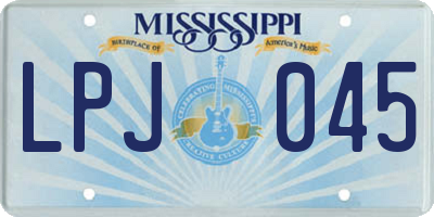 MS license plate LPJ045