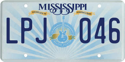 MS license plate LPJ046