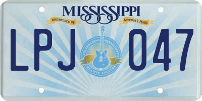 MS license plate LPJ047