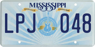MS license plate LPJ048