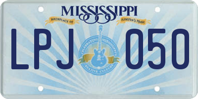 MS license plate LPJ050