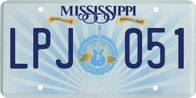 MS license plate LPJ051