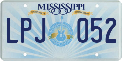 MS license plate LPJ052