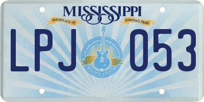 MS license plate LPJ053