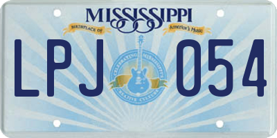 MS license plate LPJ054