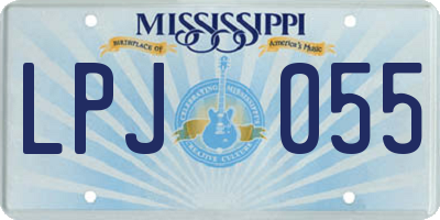 MS license plate LPJ055